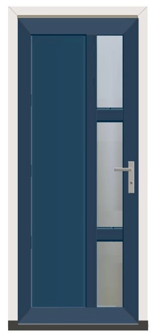 kunststof deur donkerblauw twee